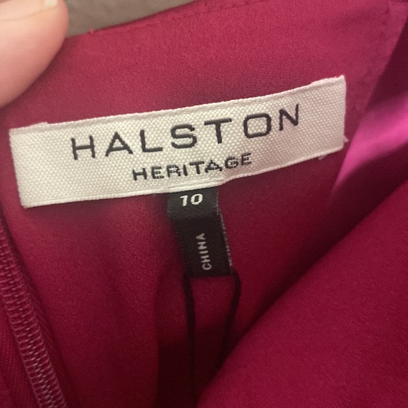 Halston Heritage Satin Halter Side Cut-Out Dress - Picture 7 of 8